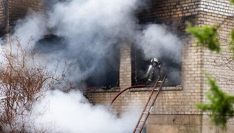 Gaisras Lentvaryje Kranto gatvėje