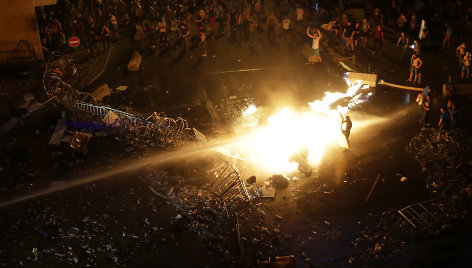 Protestuotojų ir policijos susirėmimai Beirute