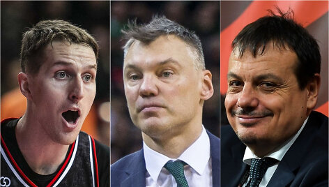 C.Bairstow, &Scaron;.Jasikevičius ir E.Atamanas