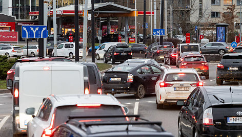 Prieššventinės automobilių spūstys Vilniuje