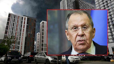 Sergejus Lavrovas ir Ukrainos dronų ataka Maskvoje