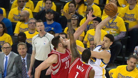 Klay Thompsonas ir Donatas Motiejūnas