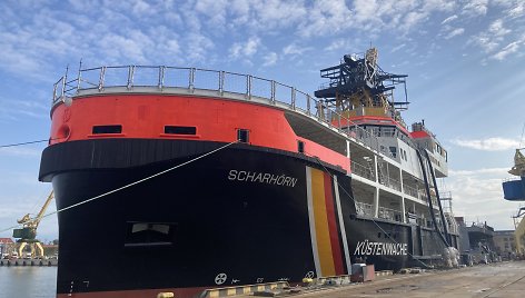 Rupjūtį iš Klaipėdos uosto išeis vienai Vokietijos kompanijai statytas jūrų gelbėjimo ir paieškos laivas.