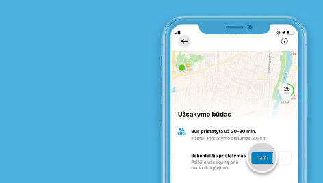 „Wolt“ mobiliojoje programėlėje pridėta bekontakčio pristatymo funkcija