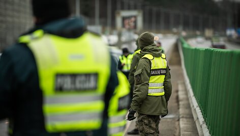Kontrolės postas kelyje Kaunas - Vilnius