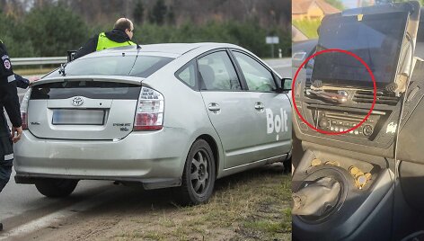Peilis &bdquo;Bolt&ldquo; pavežėjo automobilyje