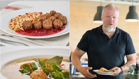 Vytaras Radzevičius ir pagal jo receptus gaminti patiekalai su kukuliais 