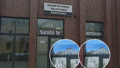Kompiuterių ir telefonų serviso &scaron;vieslentė