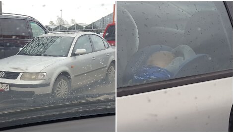 Ma&scaron;inoje prie Kauno &bdquo;Senukų&ldquo; paliktas kūdikis
