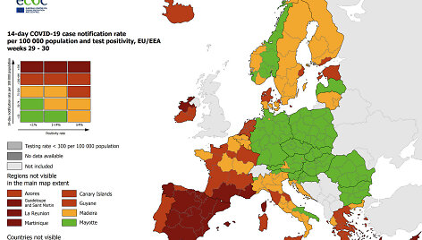 Sergamumas COVID-19 Europos &scaron;alyse. Rugpjūčio 5 d.