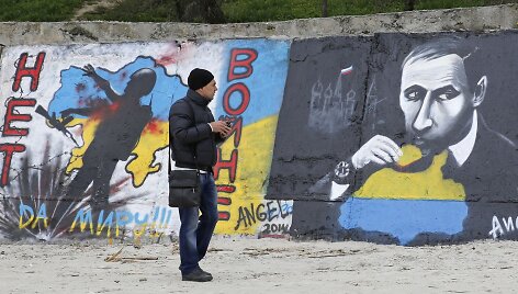 Grafiti prie&scaron; Rusijos agresiją