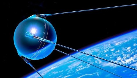 Pirmojo dirbtinio Žemės palydovo „Sputnik 1“ vizualizacija