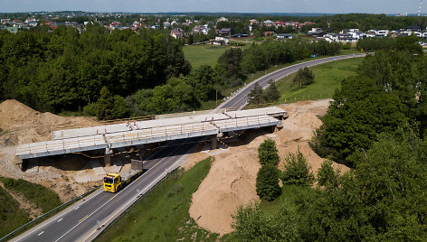 Remontuojamas viadukas Galvės gatvėje, kelyje Vilnius-Trakai