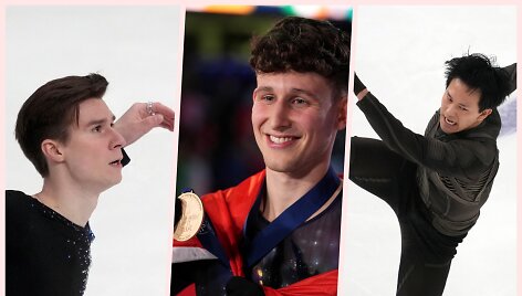 Europos čempionato vyrų varžybos. Lukas Britschgi i&scaron;plė&scaron;ė auksą, o Adamas Siao Him Fa (de&scaron;inėje) ir Vladimiras Samoilovas smuko žemyn.