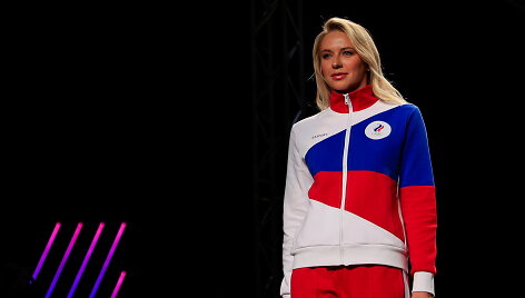 Maskvoje pristatyta Rusijos sportininkų olimpinė apranga Tokijo žaidynėms.