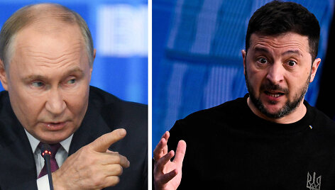 Vladimiras Putinas ir Volodymyras Zelenskis