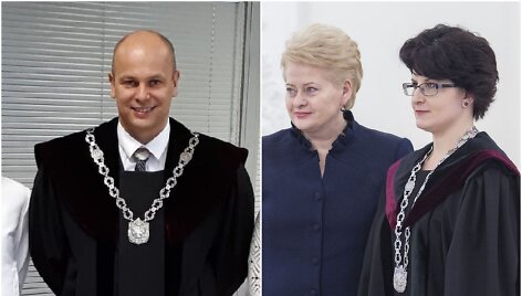 M.Kursevičius ir V.&Scaron;elmienė su prezidente per inauguraciją