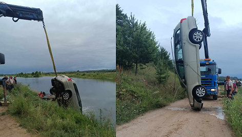 Iš Greičių karjero ištrauktas automobilis