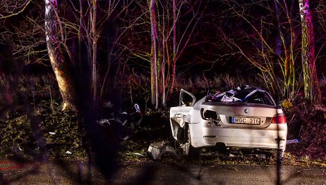 Policijos stabdomas BMW nestojo – nulėkė nuo kelio ir trenkėsi į medį: žuvo jaunas vairuotojas