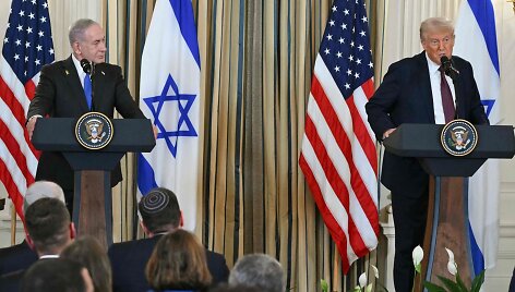 Spaudos konferencija Baltuosiuose rūmuose / ANDREW CABALLERO-REYNOLDS / AFP