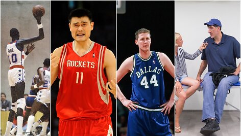 NBA milžinai: M.Bolas, Yao Mingas, Sh.Bradley, G.Mure&scaron;anas