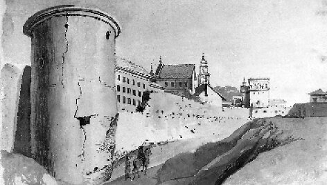 Pie&scaron;inys i&scaron; P.Smuglevičiaus "Vilniaus vaizdų albumo" XVIII a.