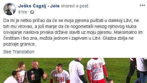 Jole įra&scaron;as socialiniame tinkle