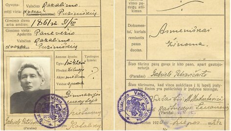 Gabrielei Petkevičaitei 1920 m. liepos 24 d. i&scaron;duoto vidaus paso kortelė 