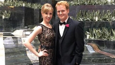 Alison Parker su sužadėtiniu Chrisu Hurstu.