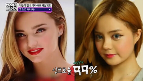 Kairėje - modelis Miranda Kerr, de&scaron;inėje Yuh Reum Hong