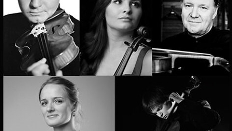 Smuikininkas C. Altenburgeris ir altininkas C. Schilleris grie&scaron; kartu su lietuvių jaunosios kartos atlikėjais smuikininke Dalia Dėdinskaite, violončelininku Gleb Py&scaron;niak ir pianiste Simona Zajančauskaite