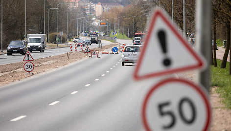 Kelio remontas Stepono Batoro gatvėje Vilniuje