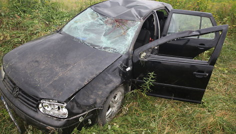 „Volkswagen Golf“ avarija Klaipėdos rajone, šalia Šniaukštų