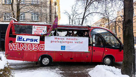 Vilniaus streikuojančių vairuotojų palaikymo akcija