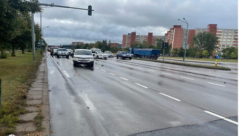 Įvykio vietoje &Scaron;ilutės plente Klaipėdoje
