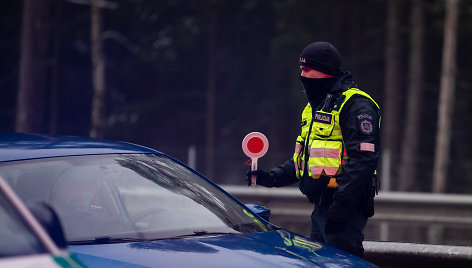 Policijos kontrolės postas Nemenčinės plente