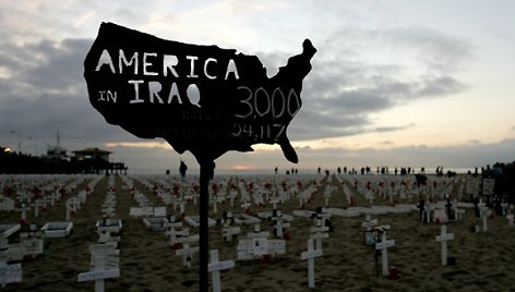 Ženklas rodo Irake žuvusių karių skaičių