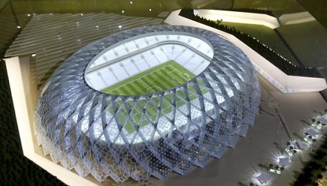 Vieno iš 2022 metų pasaulio futbolo čempionato Katare stadionų modelis.