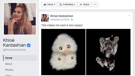 Khloe Kardashian įra&scaron;as &bdquo;Facebook&ldquo;