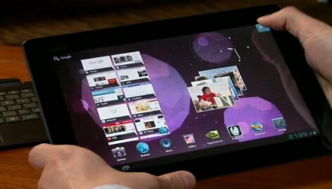 Plan&scaron;etinis kompiuteris &bdquo;Asus Transformer Prime&ldquo; su operacine sistema &bdquo;Android Ice Cream Sandwich&ldquo;. 