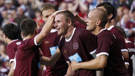 &bdquo;Hearts&ldquo; futbolininkai džiaugiasi pergale.