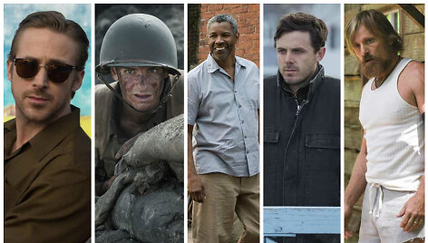 Ryanas Goslingas, Andrew Garfieldas, Denzelis Washingtonas, Casey Affleckas ir Viggo Mortensenas
