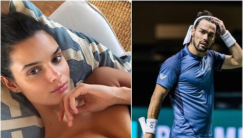 M.Raoničiaus draugė C.Rignoir mokėjo atkirsti F.Fognini (de&scaron;inėje).