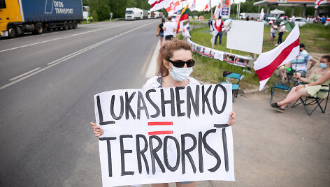 Baltarusijos pasienyje Medininkuose &ndash; protestas