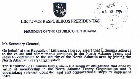 Algirdo Brazausko laiškas NATO generaliniam sekretoriui