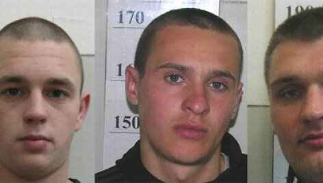 Įtariamieji (i&scaron; kairės): Karolis Žitkevičius, Nerijus Dervinis, Nerijus Kazdailevičius