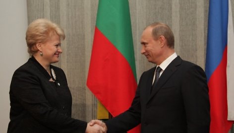 Lithuanian President Grybauskaitė  and Russian Prime Minister Putin.