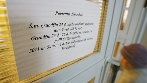Penktadienį didžioji dalis miesto poliklinikų dirbs &scaron;e&scaron;tadienio grafiku.