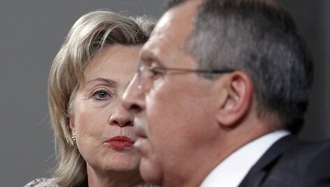 Hillary Clinton ir Sergejus Lavrovas