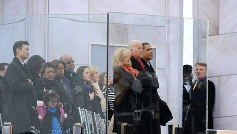 Barackas Obama, Joe Bidenas ir Bideno žmona Jill Biden 
